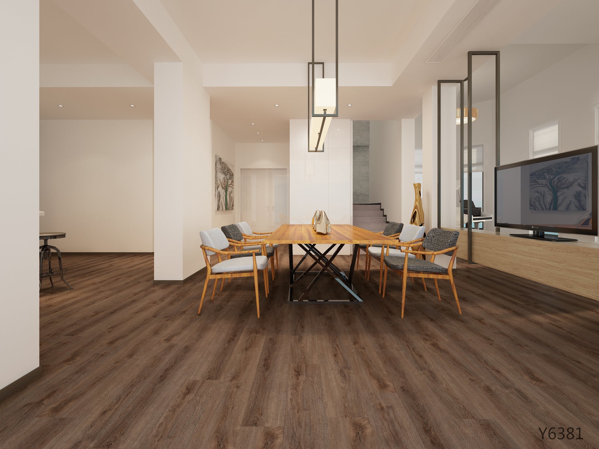 Rustic oak vinyl plank flooring in Orlando by JVB Decor – waterproof wood-look design.