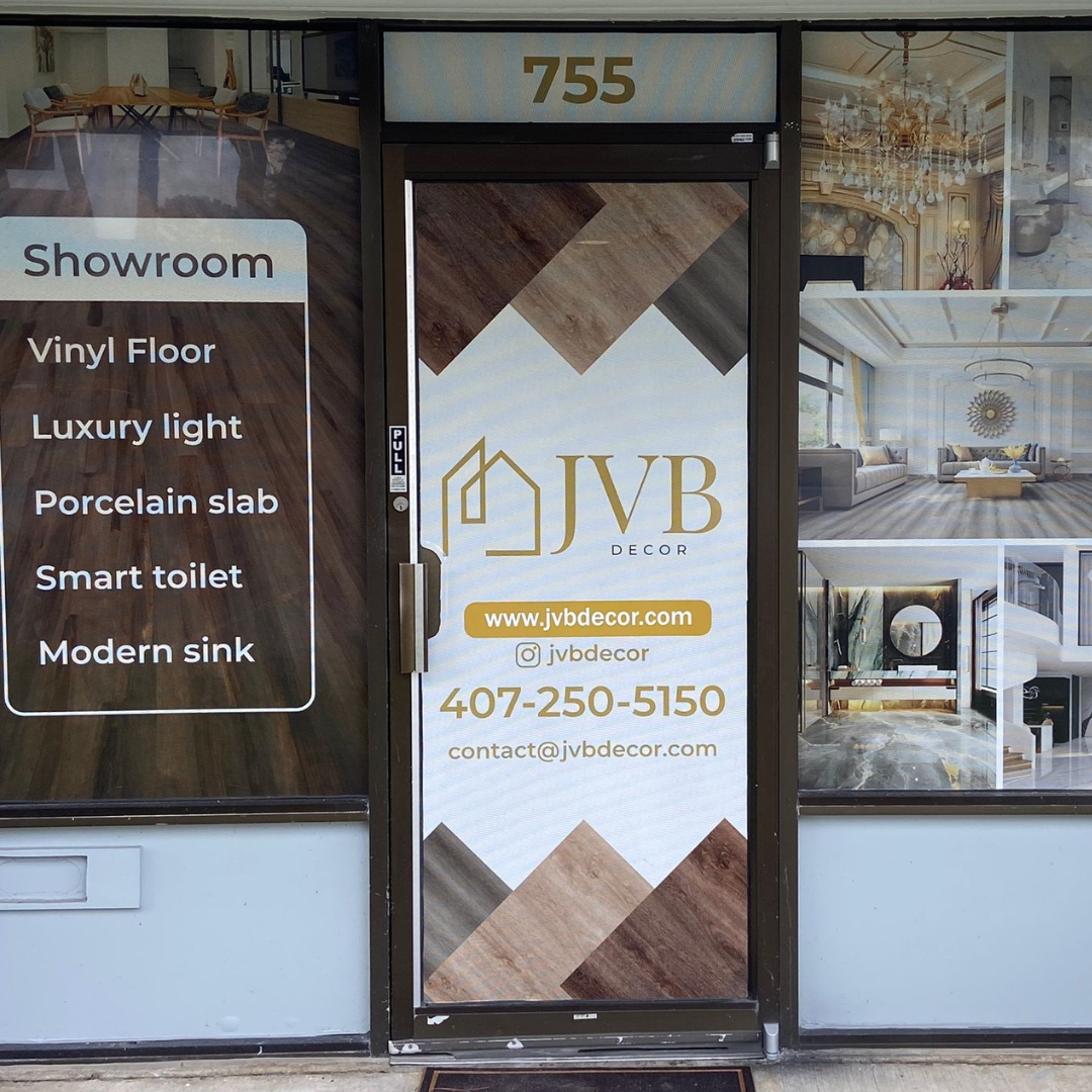 The JVB Decor flooring and decor showroom in Orlando